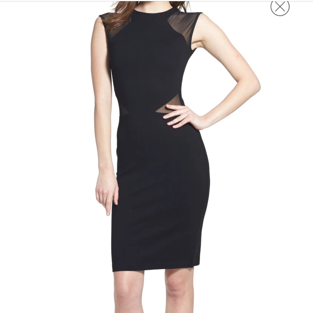 French Connection black dress with Mesh cut outs